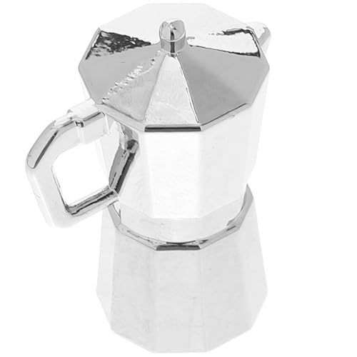 ERINGOGO Kaffeekannen-Ornament Puppe Babyspielzeug gefälscht künstlich Miniatur Dollhouse Furniture Dollhouse playmobile Küchenrequisite vorgeben lebensechte Kaffeekanne Metall Silver von ERINGOGO