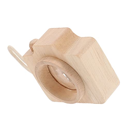 ERINGOGO Kamera Holzoptik Dekoratives Lernspielzeug mit Handband Kreatives Vintage Bunte Bilder Entdecken Mitbringsel für Kindergeburtstag von ERINGOGO