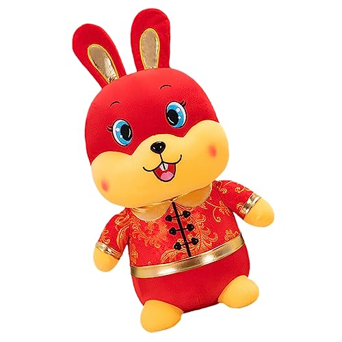 ERINGOGO Kaninchenpuppe des Neuen Jahres Kinderspielzeug Desktop-kaninchenpuppe Tierkreis-hase-Puppen Kaninchen Stofftier Baumwoll- Und Plüschmaterialien von ERINGOGO