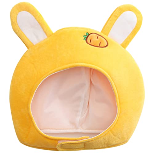 ERINGOGO Karotte Kopfbedeckung Mütze Maske Hasenkostüme Kappe Hüte Kleiner Hut Für Kaninchen Cowgirl-hut Aufblasbares Kostüm Hut Mit Hasenohren Frosch Kostümzubehör Yellow Plüsch von ERINGOGO