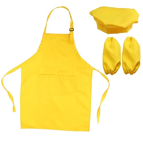 ERINGOGO Kinderhut Schürze Anzug Kochen Ärmel Kinderhut Schürze Koch Spielset Kinderkoch Handmanschette ERINGOGO Kinderhut Schürze Anzug Kochen Ärmel Kinderhut Schürze Koch Spielset Kinderkoch Handmanschette von ERINGOGO