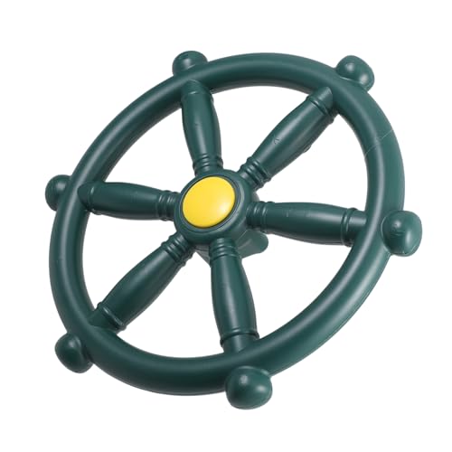 ERINGOGO Kinderspielplatz Lenkrad aus Robustem Grün Drehbar für Piratenschiff und Schaukelzubehör Fördert Fantasie und Sicheres im Garten und Hinterhof von ERINGOGO