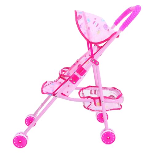 ERINGOGO Kinderwagen Zubehör Faltbar Falten Korb Vorgeben Klein Dolly Puppe Kindertrolley Plastik Rosa von ERINGOGO