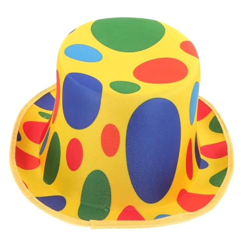 ERINGOGO Klassischer Clownhut aus Vliesstoff Langlebig und Unisex Bühnenhut für Fasching Kostümparty Karneval und Theateraufführungen Auffälliges Party Accessoire für Erwachsene von ERINGOGO