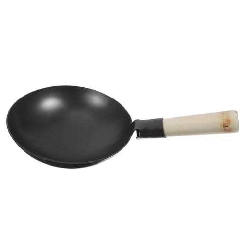 ERINGOGO Kleine Eisen -Topfspielzeug Mini Kind Utensil vorgeben Wok Mädchen Bildungsspielzeug Kochgeschirrmodelle aus Metall kleines Küchentopfspielzeug hölzern Black von ERINGOGO