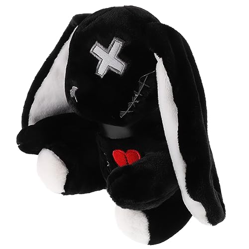 ERINGOGO Kleiner Hase Hasenplüsch Ausgestopftes Kaninchen Plüschkaninchenspielzeug Plüschtiere Hase Halloween-hasenpuppe Halloween-kaninchenpuppe Halloween-hase Gefüllt Black Pp Baumwolle von ERINGOGO