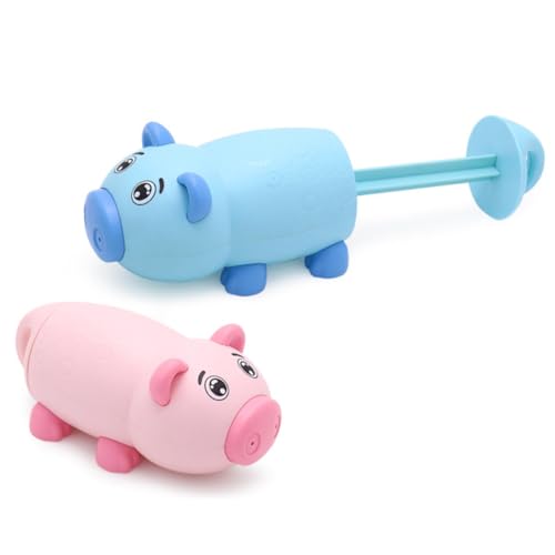 ERINGOGO Kleines Schwein Wasserpistole aus Kunststoff Leichtes Wasserspritzspiel für Niedliches Pig Design für Sommer Pool Outdoor und Badewanne Interaktives Wasserspielzeug von ERINGOGO
