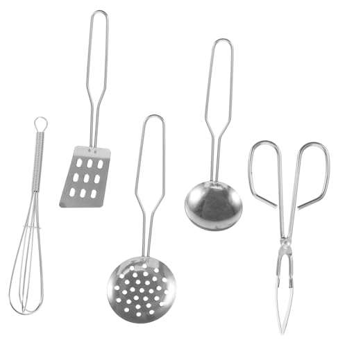 ERINGOGO Kochset Mini Küchenutensilien Kinderküche Zubehör für Kleinkinder mit Spatel Schöpflöffel Schneebesen Zange Montessori Rollenspiel von ERINGOGO