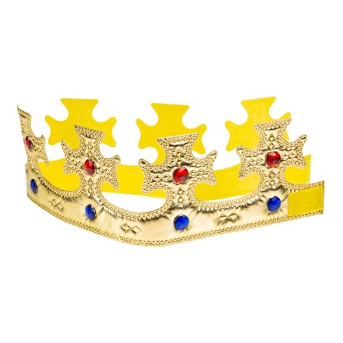 ERINGOGO Königskrone Goldfarben mit Kunststoffjuwelen Role Play Requisiten für Jungen Verstellbares Haarschmuck für Party Geburtstagsfeier Halloween und Cosplay von ERINGOGO