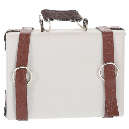 ERINGOGO Koffer Für Puppenhaus Weißer Mini Hauskoffer Aus Hochwertigem Material Vintage Design Zubehör Für Dekoration Und Koffer Deko von ERINGOGO
