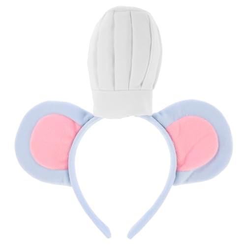 ERINGOGO Kostüm Mausohren Haarreifen Chef Stirnband Weicher Blauer Haarschmuck Realistische Tierohren für Erwachsene für Karneval Cosplay Halloween Geburtstagsfeiern und Bühnenauftritte von ERINGOGO