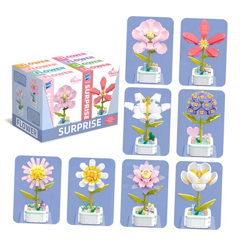 ERINGOGO Kreatives Blumen Bausteine Set für Vielseitiges Bauspielzeug mit Einfachen Steckblöcken Fördert Hand Auge Koordination und Räumliche Vorstellungskraft für Mädchen und Jungen von ERINGOGO