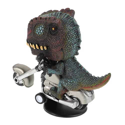 ERINGOGO Kreatives Dinosaurier Motorrad Modell Drehbar Interaktive Auto Dekoration Robustes für Einzigartiges Motorbike Tierfigur für Schreibtisch und Auto von ERINGOGO