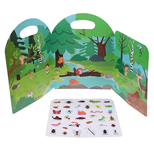 ERINGOGO Kreatives Stickerbuchspielzeug Für Lernbuch Für Kleinkinder Mit Wiederverwendbaren Aufklebern Pädagogisches Geschäftsbuch Für Frühe Entwicklung von ERINGOGO