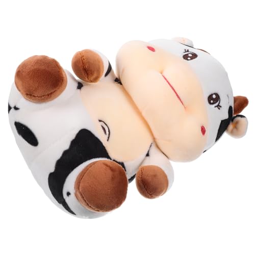 ERINGOGO Kuh Kissen Tierspielzeug gewichteter Plüsch Kuscheltiere Plüschtiere Kuhdekoration für kinderspielzeug Fun Toy versorgen Kuhspielzeug Stoff Black von ERINGOGO