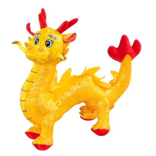 ERINGOGO Kuscheliges Plüsch Drache Stofftier Chinesisches Neujahr Dekofigur Weiches Cartoon Drachen Kuscheltier aus Sicherem für Teenager und Familie von ERINGOGO