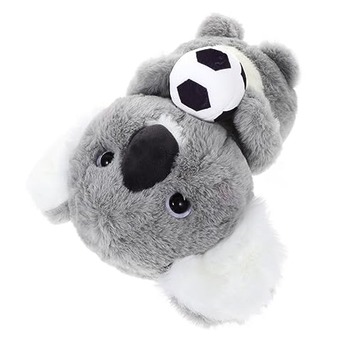 ERINGOGO Kuscheltier mit Grünem Schal Graues Plüschtier für Freunde für Jede Gelegenheit Geeignet für Wohnzimmer Schlafzimmer und Mehr von ERINGOGO