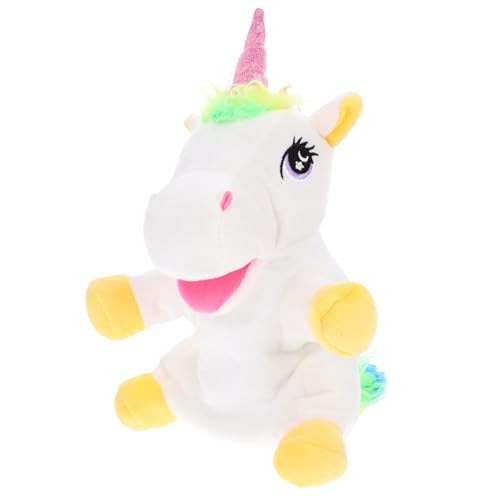 ERINGOGO Lebensechte Einhorn Handpuppe für Interaktive Geschichtenerzähler aus Weichem für Kreative Spiele und Erlebnisse Fördert die Fantasie und Interaktion von ERINGOGO
