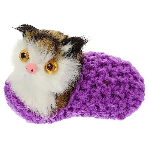 ERINGOGO Lebensechte Niedliche Katzenpuppe Plüschtier Weiches Kuschelspielzeug für Dekoratives Cartoon Katzenmodell Flauschige Dekofigur für Sofa und Kinderzimmer von ERINGOGO
