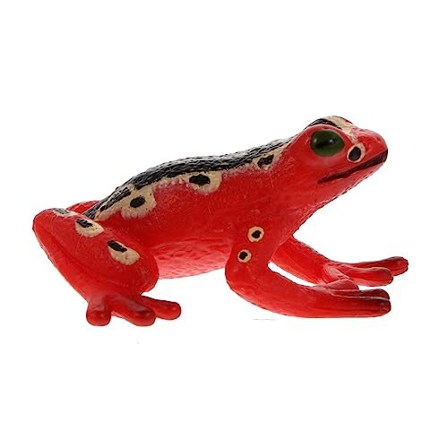ERINGOGO Lernbedarf Froschfiguren Miniatur Froschfigur Krötenfigur Froschmodell Erkenntnisspielzeug Schaumodelle Tierdekoration Lernspielzeug Mini Modell Roter Kunststoff von ERINGOGO