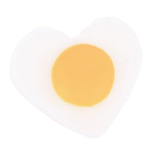 ERINGOGO Lifelike Heart Shaped Fried Egg Model Realistische Küchen Dekoration und Fotorequisiten Wiederverwendbares Attraktives Fake Food Modell für Kreative Inszenierungen und Lehrzwecke von ERINGOGO