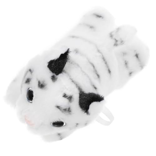 ERINGOGO Lifelike Tiger Plüschtier Schultertier Kuscheltier Cartoon Party Cosplay Accessoire Weiches Stofftier Geschenk für Erwachsene von ERINGOGO