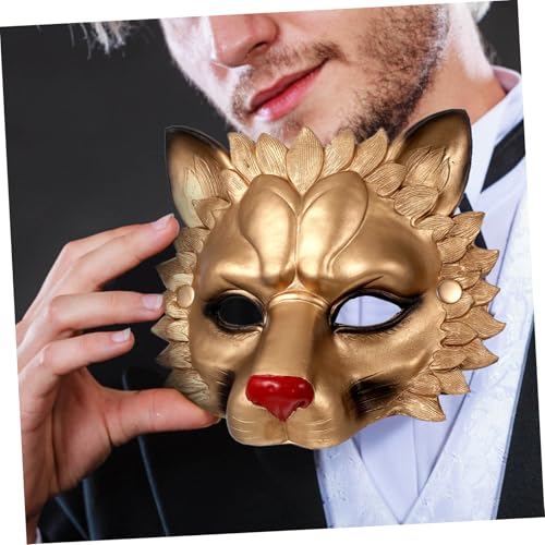 ERINGOGO Lustige Löwenmaske aus Umweltfreundlichem PU für Halloween Cosplay Festival Tanzparty Maskerade Erwachsene Atmungsaktiv mit Augenlöchern Auffälliges Design Gold ERINGOGO Lustige Löwenmaske aus Umweltfreundlichem PU für Halloween Cosplay Festival Tanzparty Maskerade Erwachsene Atmungsaktiv mit Augenlöchern Auffälliges Design Gold von ERINGOGO