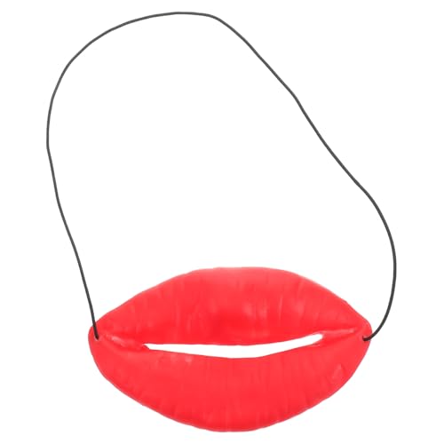 ERINGOGO Lustige Rote Lippen Streichrequisiten mit Schwarzem Band für Hochzeit Karneval Maskerade Party Zubehör Spielspaß Junggesellinnenabschied von ERINGOGO