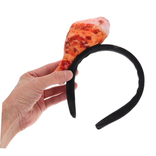 ERINGOGO Lustiger Haarreif mit Realistischem Weichem Hähnchenkeulen design Verstellbar und Bequem Witziges Party accessoire für Thanksgiving Kostüm und Alltag Einzigartiges Foto requisit von ERINGOGO