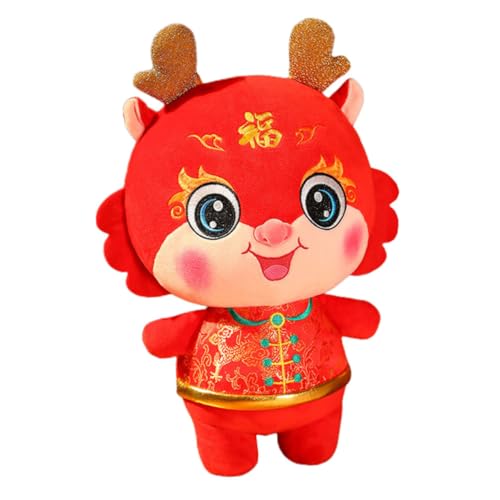 ERINGOGO Maskottchenpuppe Drachenpuppe Stofftiere Puppe Drache Stofftier Drachen-Plüschtier Ausgestopfter Drache für Drache gefülltes Puppenspielzeug PP Baumwolle von ERINGOGO