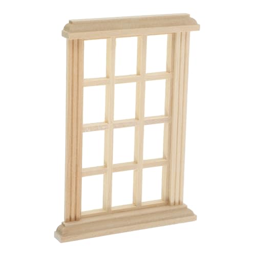 ERINGOGO Maßstab Blanko Oberfläche zum Bemalen Dekoratives Dollhouse Fenster Zubehör Robust und Realistisch für Puppenhaus Dekoration von ERINGOGO