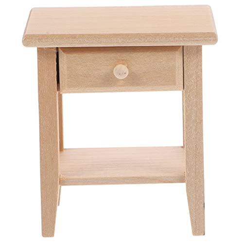 ERINGOGO Maßstab Mini Schlafzimmer Nachttisch für Puppenhaus Dekoration Vielseitiges Holz Möbel für Mini Haus Zubehör von ERINGOGO