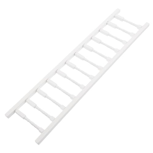ERINGOGO Maßstab Miniatur Holzleiter Weiß Miniaturmöbel Zubehör für Puppenhaus Treppen für DIY Bastel und Dekorationsobjekt für Kreative Spielszenarien und Sammler von ERINGOGO