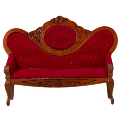 ERINGOGO Maßstab Puppenhaus Möbel Vintage Holzsofa Modell Puppenmöbel Dekoration für Sammler von ERINGOGO