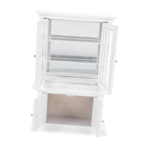 ERINGOGO Maßstab Puppenhausmöbel Mit Spiegel Und Glastüren Dekoratives Mini Hausmöbel Für Kreatives Und Einrichtung ERINGOGO Maßstab Puppenhausmöbel Mit Spiegel Und Glastüren Dekoratives Mini Hausmöbel Für Kreatives Und Einrichtung von ERINGOGO