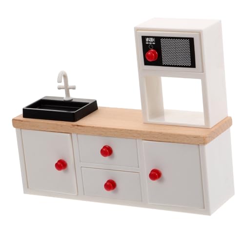 ERINGOGO Maßstab Stabiles Mini Möbel Realistische Puppenhaus Dekoration Vielseitiges DIY Zubehör Weißes Mini Küchenschrankmodell ERINGOGO Maßstab Stabiles Mini Möbel Realistische Puppenhaus Dekoration Vielseitiges DIY Zubehör Weißes Mini Küchenschrankmodell von ERINGOGO