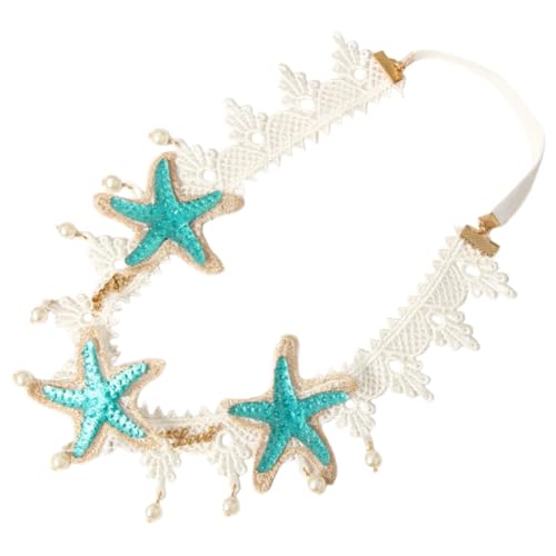 ERINGOGO Meerjungfrau Haarreif mit Spitzenverzierung und Perlen Eleganter Kopfschmuck für Damen und Mädchen Hautfreundliches Langlebiges Material Beach Headband für Party und Cosplay ERINGOGO Meerjungfrau Haarreif mit Spitzenverzierung und Perlen Eleganter Kopfschmuck für Damen und Mädchen Hautfreundliches Langlebiges Material Beach Headband für Party und Cosplay von ERINGOGO