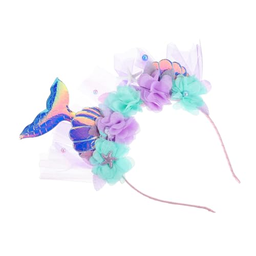 ERINGOGO Meerjungfrau Stirnband Prinzessin Stirnbänder Kleid Puppe Kostüme hair accessories for party sachen Meerjungfrau Festival Accessoire Haarband Stirnband für Mädchen Stoff von ERINGOGO