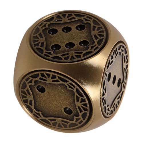 ERINGOGO Vintage Brass Dice Handgefertigte Seitige Metallwürfel Für Brettspiele Und Tischspiele Einzigartige Retro-spielelemente Aus Reinem Messing Für Sammler Und Kreative Spieleabende von ERINGOGO