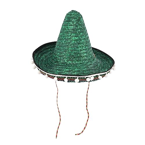 ERINGOGO Mexikanischer Pom Pom Strohhut Leichter Sombrero mit Bunten Kanten Atmungsaktiv und Robust für Mexikanische Themenpartys Karneval Kostümzubehör und Festivaldeko ERINGOGO Mexikanischer Pom Pom Strohhut Leichter Sombrero mit Bunten Kanten Atmungsaktiv und Robust für Mexikanische Themenpartys Karneval Kostümzubehör und Festivaldeko von ERINGOGO