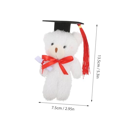 ERINGOGO Mini Abschlussbär Plüsch mit Talarmütze und Blumenstrauß Verpackung Weiches Kuscheltier für Absolventen Gestaltetes Stofftier für Abschlussfeier und Gastgeschenke von ERINGOGO