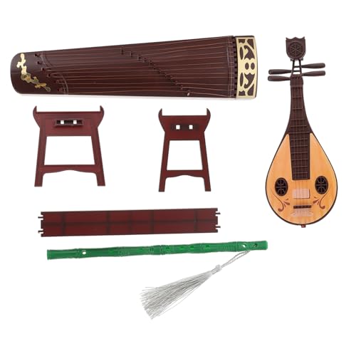 ERINGOGO Mini Antiquitäten Puppenzubehör im Chinesischen Stil Pipa und Guzheng Spielzeuge für Puppenhäuser DIY Dekoration Teiliges von ERINGOGO
