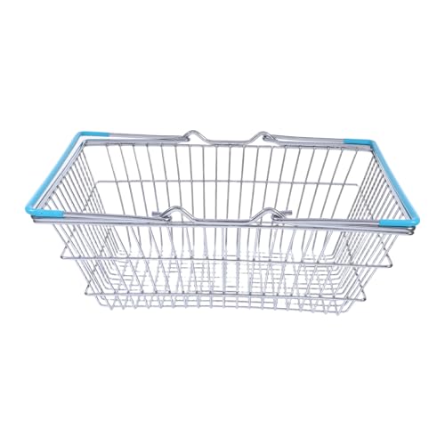 ERINGOGO Mini Einkaufskorb für Tragbarer Miniatur Einkaufswagen aus mit Henkel Vielseitiger Aufbewahrungskorb Kindgerechtes Design für Kaufladen und Partydeko von ERINGOGO