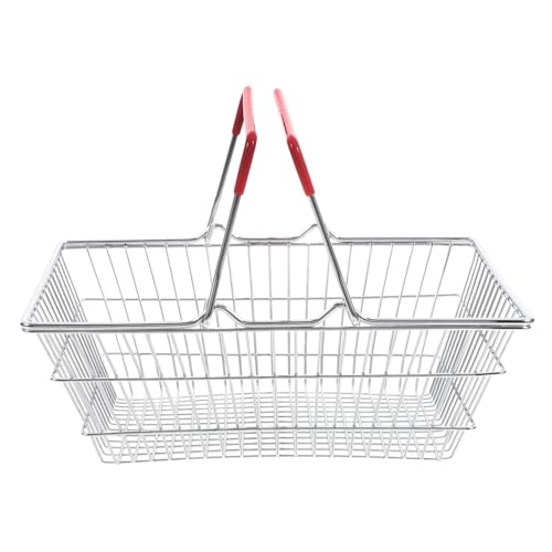 ERINGOGO Mini-Einkaufskorb kinderkorb Kleiner Korb -Einkaufskorb Kleiner Spielzeugkorb -Sammlungskorb Mini-Einkaufswagen für Einkaufswagen aus Metall für Eisen rot von ERINGOGO