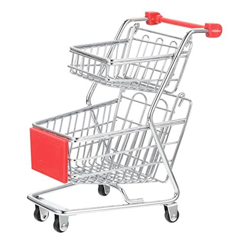 ERINGOGO Mini Einkaufswagen Doppelstöckiger Handwagen Für Kreatives Im Supermarkt Oder Kinderzimmer Mini Handcart Für Kleine Einkäufe von ERINGOGO