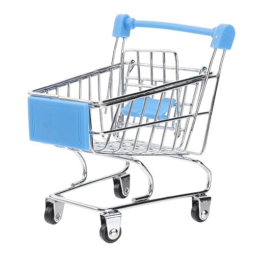 ERINGOGO Mini Metall Einkaufswagen Spielzeug Kleiner Handwagen Für Kreatives Rollenspiel Himmelblau Für Zuhause Büro Aufbewahrungslösung von ERINGOGO