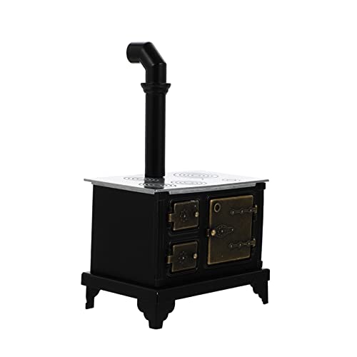 ERINGOGO Mini-Eisenofen gehrungswinkel filges swor puppenstubenmöbel puppenhauszubehör Mini-Kochbank Mini-Hausmöbelmodell Mini- -Szenen-Layout entzückende Kochbank Kinderspielzeug Black von ERINGOGO