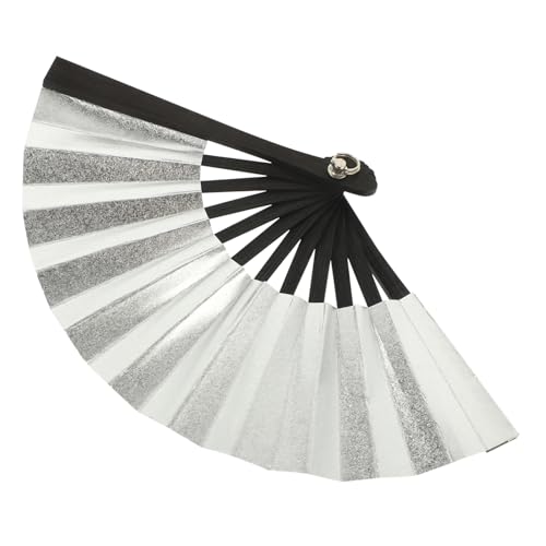 ERINGOGO Mini Faltbarer Papier Handventilator Silber Handlich und Dekorativ Faltbarer Mini Fächer für Partydekoration Puppenrequisite und Fotografie Accessoire von ERINGOGO
