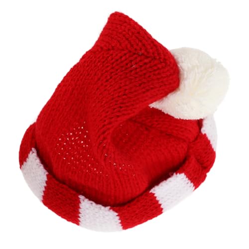 ERINGOGO Mini Gehäkelte Puppenmütze aus Wollgarn Kleine Dekorative Mütze für Puppen Rote DIY Bastelaccessoires für Puppenkostüme und Festliche Dekoration von ERINGOGO