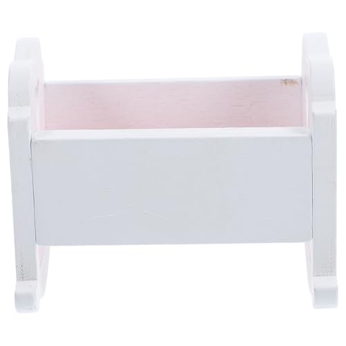 ERINGOGO Mini Holz Miniatur Babybett Deko Weißer Miniatur Kinderbett Puppenhaus Zubehör Handgefertigt Glatt Leicht Langlebig Für Puppenstube ERINGOGO Mini Holz Miniatur Babybett Deko Weißer Miniatur Kinderbett Puppenhaus Zubehör Handgefertigt Glatt Leicht Langlebig Für Puppenstube von ERINGOGO